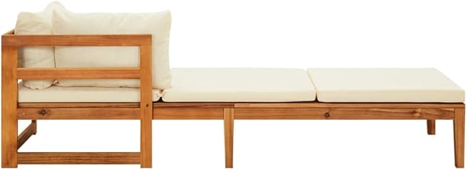 Patio Lounge Set with Cream White Cushions,Patio Furniture Sets,Patio Conversation Sets,Outdoor Furniture Sets,for Garden,Backyard,Outdoor,3 Piece Acacia Wood