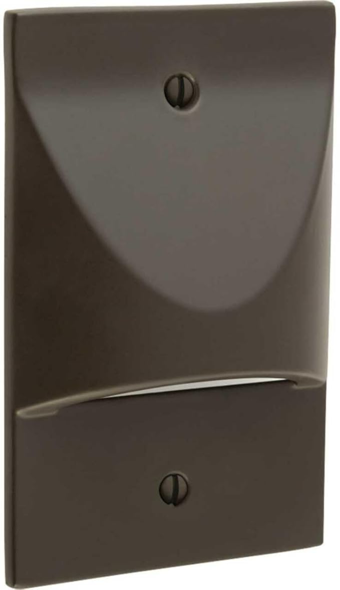 Diodesy- Step Cover Scoop Face Plate Surface Mount Wallplate Oil Rubbed Bronze Finish Indoor/Outdoor Use for Decks Pathway Yard Stairs Fences Walkways and Balcony Areas (Cover Plate Only)