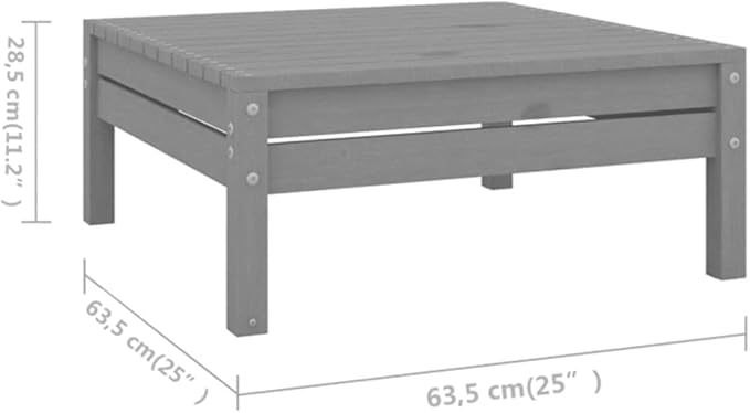 5 Piece Patio Lounge Set, Patio Conversation Set Outdoor Dining Sets Front Porch Furniture Garden Lounge Set for Negotiation Area Garden Exhibition Poolside Solid Pinewood Gray