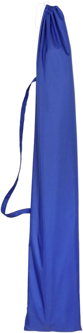 paramondo 7ft Beach Umbrella with Sand Anchor Air Vent Push Button Tilt and Crank, Portable Sunshade Outdoor Patio Umbrella with 8 Sturdy Ribs for Garden, Deck, Backyard, Pool and Beach