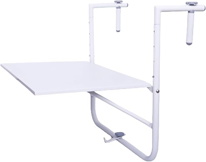 Terrace Side Table Outdoor Balcony Railing Side Table Wall-Mounted Table for Railings Balcony Bar Table for Railings Rounded Edges for Patio Garden Balcony Easy to Assemble.