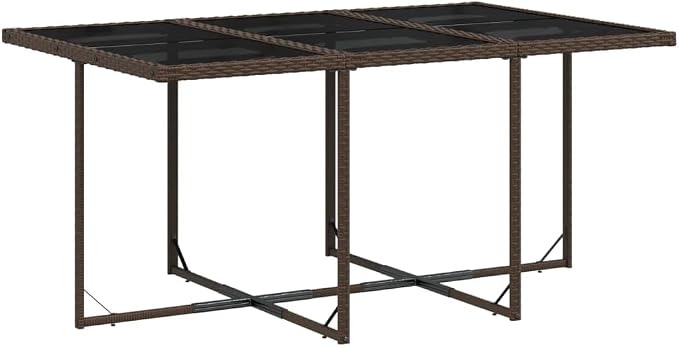 7 pcs Set Patio Dining Set & Outdoor Patio Furniture Set Brown PE Rattan Garden Dining Set Balcony Furniture for Front Porch Lawn Backyard 65 x 41.7 x 28.7 in