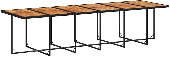 17 Piece Outdoor Patio Dining Set Black and Brown, UV-Resistant Rattan Garden Furniture with Foldable Stackable Design, Large Family Table and High-Back Chairs for 16-Person Frame, Easy Assembly