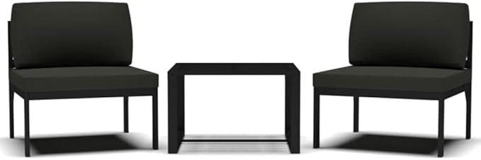 3 Piece Patio Sofa Set with Cushions,Conversation Patio Furniture Patio Sofa Outdoor Coffee Table Suitable for Garden Balcony Backyard Porch Lawn Aluminum Anthracite