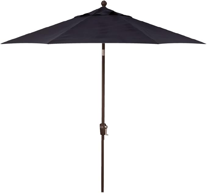 Treasure Garden Octagonal 9 ft Patio Umbrella - Outdoor Furniture Table Umbrella – Push-Button Tilt – Bronze Aluminum Frame (Obravia2, Navy)