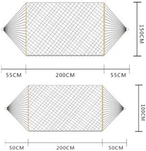 Outdoor Hammock Double Cotton Rope Net Hammock Outdoor Couple Mesh Breathable Swing Hammock (Color : Blue, Size : 200 * 150cm)