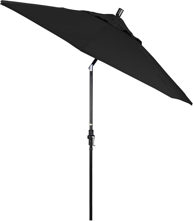California Umbrella 9' Round Crank Lift, Collar Tilt, Aluminum Pole, Fiberglass Rib Patio Umbrella,