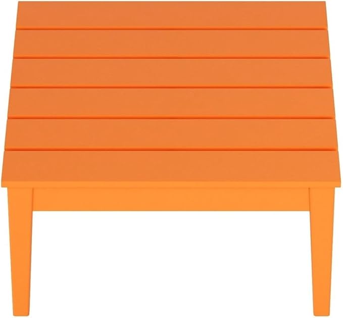 Costaelm Outdoor Side Tables for Patio, Small Patio Conversation Table Weather Resistant Coffee Table, Small Square Table Outdoor End Tables for Porch, Balcony, Poolside, Deck, Orange