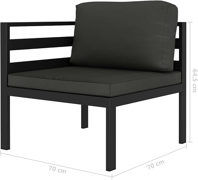 vidaXL Patio Furniture Set 2 Piece, Patio Conversation Set with Cushions, Outdoor Sectional Sofa for Garden Backyard Balcony, Aluminum Anthracite