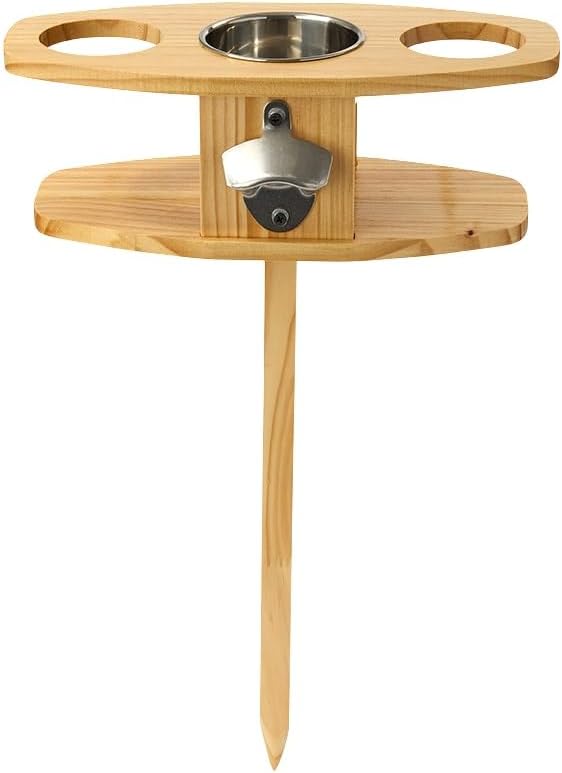 The Lakeside Collection Outdoor Wine or Beer Picnic Table - Beer