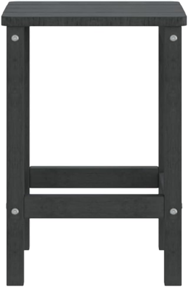 Square Garden Adirondack Side Table, Modern Anthracite Outdoor Patio Table, Durable HDPE and Steel Construction, Compact End Table for Plants and Drinks, 15 x 15 x 18.1 Inches