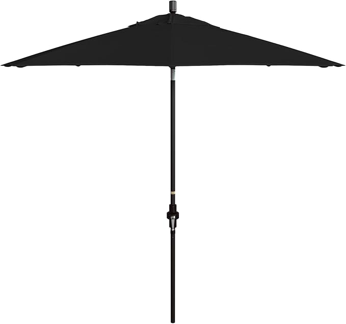 California Umbrella 9' Round Aluminum Market Umbrella, Crank Lift, Collar Tilt, Bronze Pole, Sunbrella Spectrum Cilantro