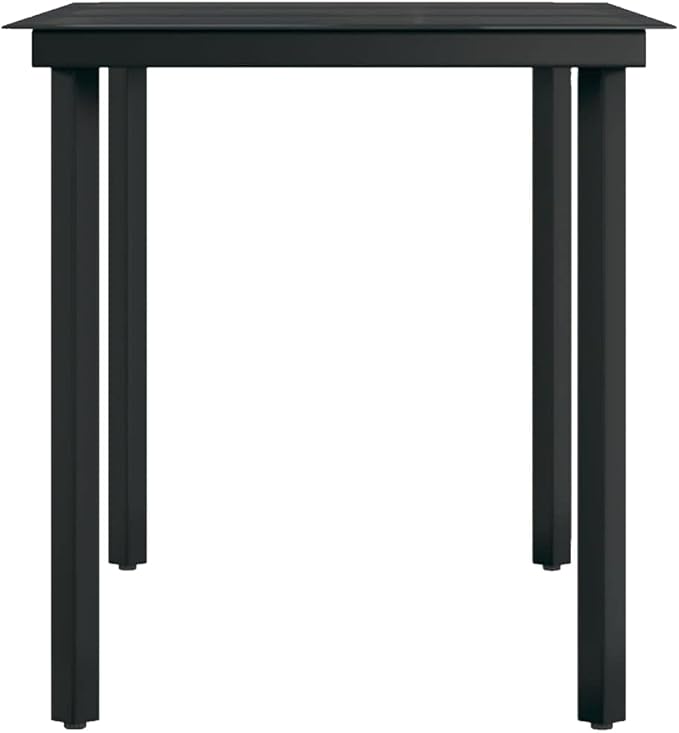 7 Piece Patio Dining Set Gray and Black Outdoor Rattan Table and Chairs with Cushioned Seat for Dining Lounge Garden Backyard