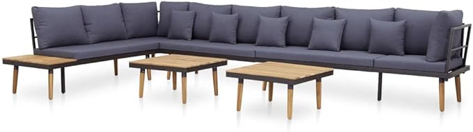 Patio Lounge Set with Cushions,Outdoor Tables and Chairs,Outdoor Furniture Sets,Patio Conversation Sets,for Garden,Deck,Backyard,8 Piece Solid Acacia Wood