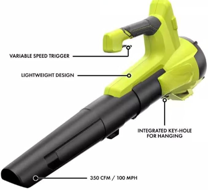 PCLCK202K Fits For RYOBI 18V Cordless Battery String Trimmer/Edger and Jet Fan Blower Combo Kit (2-Tools) with 4.0 Ah Battery and Charger