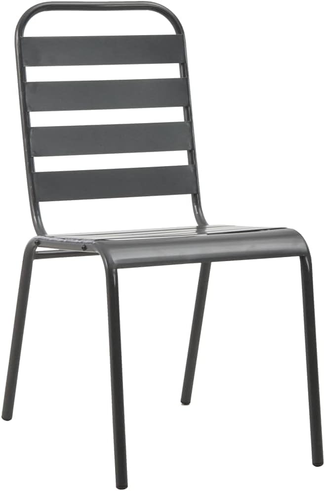 vidaXL Patio Dining Set 7 Piece, Outdoor Dining Set for Garden, Table and Chair for Balcony Dinner, Dining Table, Industrial Style, Steel Dark Gray