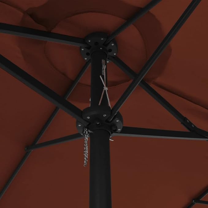 15ft Extra Large Patio Umbrella Terracotta Outdoor Sun Shade with Aluminum Pole UV Protective Garden Umbrella for Backyard Pool Deck