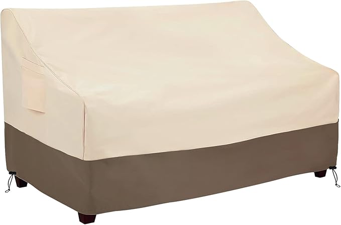 Roastove Heavy Duty Patio Sofa Cover,Waterproof 3-Seater Outdoor Sofa Cover,Lawn Patio Furniture Covers with Air Vent and Handle,79" Wx 37" Dx 35" H,Beige&Brown…