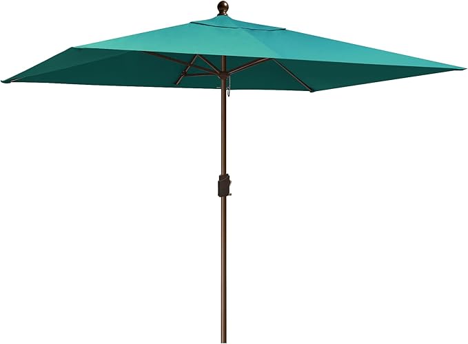 EliteShade USA 10-Year-Non-Fading 6.5x10Ft Rectangular Market Patio Umbrella, UPF 50+ UV Protection Performance Sun Umbrella, Heavy Duty Commercial Grade Outdoor Table Umbrella with Crank, Windproof Vented Top for Garden, Pool, Deck and Outdoor Playset...