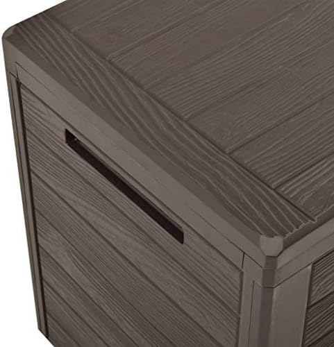 Deck Box, Outdoor Organizer Toolbox for Patio Lawn Poolside Backyard Garden, Indoor Storage Cabinet Lockable (Lock is not Included) - Brown - 116x44 cm