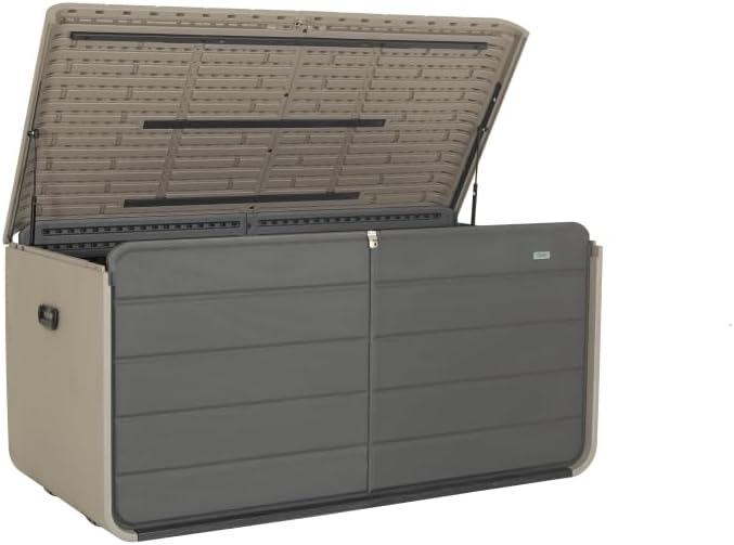 260 Gallon Large Plastic Deck Box, Waterproof Patio Outdoor Storage Box