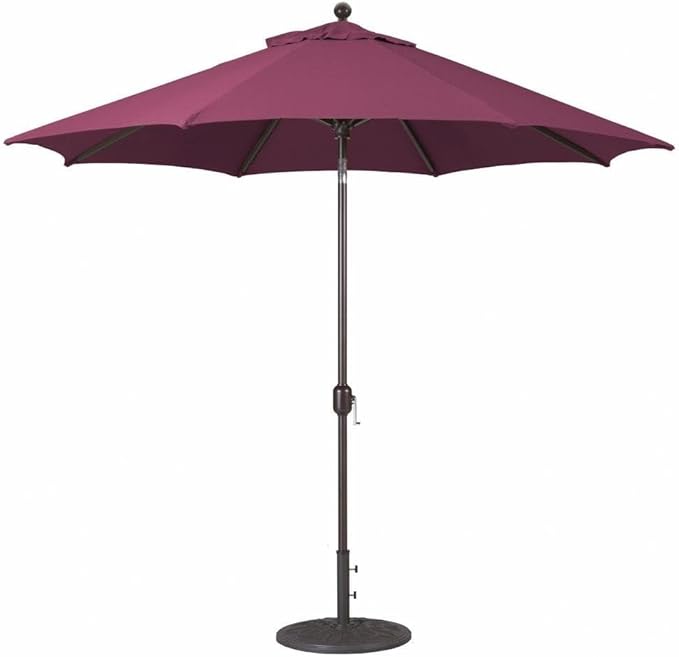 Galtech 9-Foot (Model 737) Deluxe Auto-Tilt Umbrella with Antique Bronze Frame and Sunbrella Fabric Burgundy (Includes Extended Frame Warrantee)