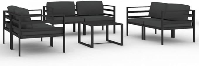 7 Piece Patio Lounge Set,Outdoor Furniture Set Outdoor Garden Conversation Set for Patios Gardens Backyard Courtyard with Cushions Aluminum Anthracite