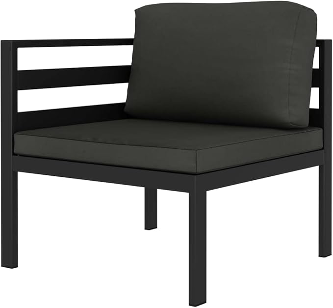 6 Piece Patio Lounge Set,Outdoor Furniture Set Outdoor Garden Conversation Set for Patios Gardens Backyard Courtyard with Cushions Aluminum Anthracite