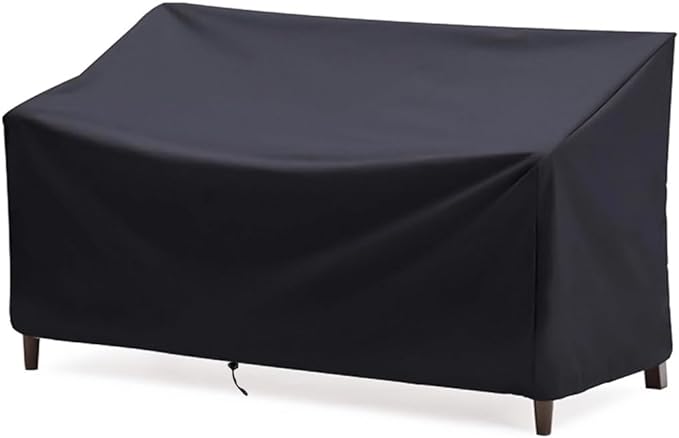 Outdoor Bench Cover, Waterproof Outdoor Patio Furniture Cover for 4-Seater Bench, Durable Oxford Cloth Garden Sofa Chair Cover, 75" L x 26" W x 35" H (Black, 75" L x 26" W x 35" H)
