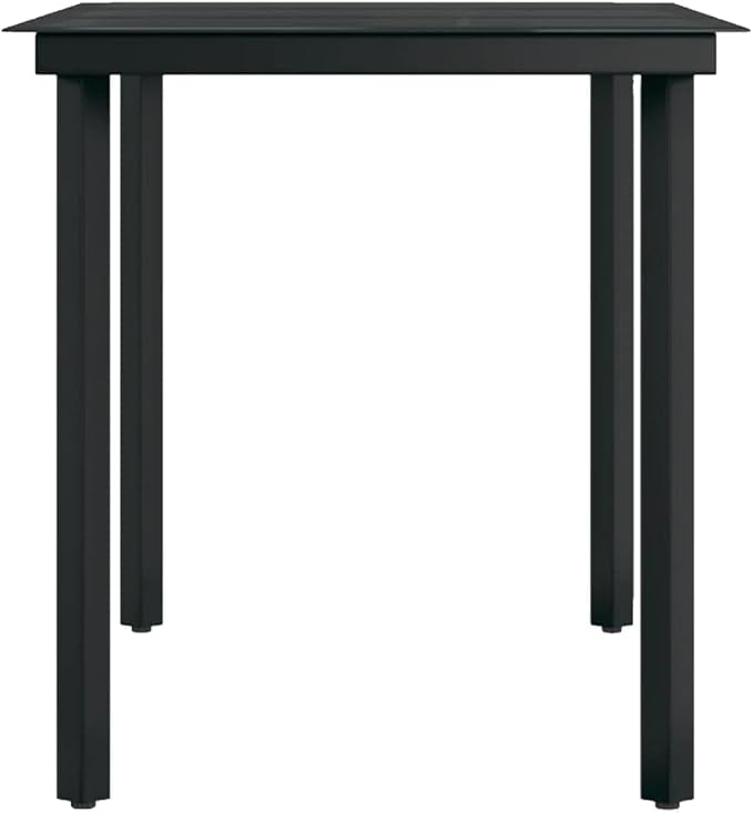 7 Piece Patio Dining Set with Cushions Black Reclining PE Rattan Garden Table and Chairs for Outdoor Backyard Lawn