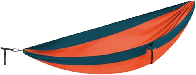 Portable Polyester-Cotton Blend Hammock Lightweight with Side Storage Bag Outdoor Camping Portable Tree Hanging Hammock Comfortable(Orange,S)