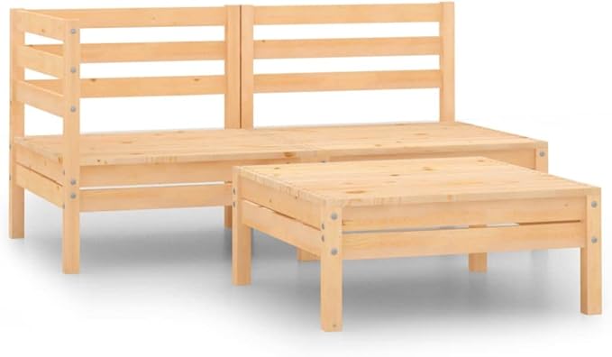 Patio Lounge Set,Wooden Sofa,Outdoor Furniture,Patio Conversation Sets,Outdoor Furniture Sets,for Garden,Deck,Backyard,3 Piece Solid Pinewood