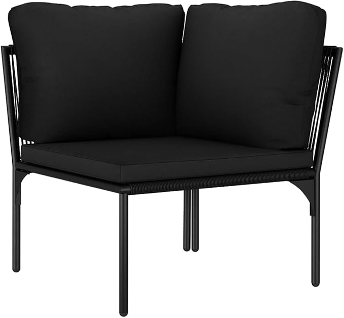 Backyard Furniture Patio Conversation Sets Outdoor Seating 6 Piece Patio Lounge Set with Cushions Black PVC Suitable for Swimming Pool, Courtyard, Garden