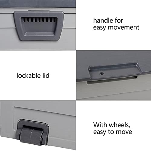 Outdoor Storage Deck Box, Weather Resistant Patio Storage, Large Capacity Garden Organizer, Rolling Utility Storage Chest, Heavy Duty Outdoor Container