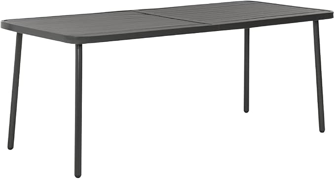 vidaXL Patio Dining Set 7 Piece, Outdoor Dining Set for Garden, Table and Chair for Balcony Dinner, Dining Table, Industrial Style, Steel Dark Gray