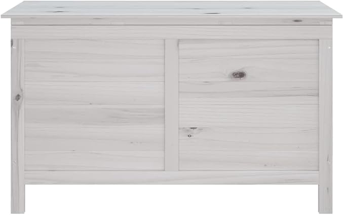 Ventilated Garden Storage Box with Slatted Bottom Natural Wood Finish Patio Storage Box Outdoor for Cushions and Toys