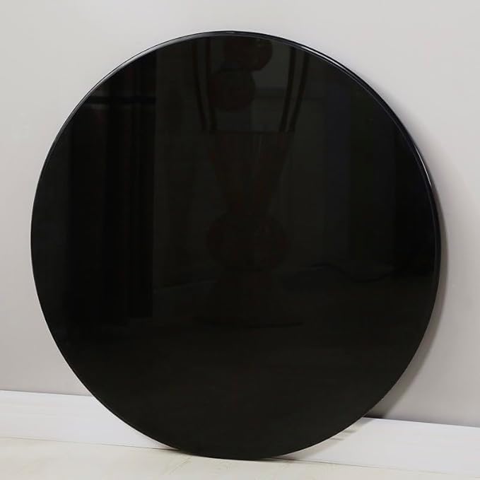 32 inch Round Glass Table Top - Black Tempered Glass Surface Protector - Safe 1/2" Thick Beveled Edge - Useful for Replacement,Dining Table, Patio, Coffee and End Table,Indoor & Outdoor