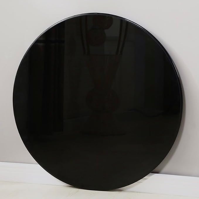 32 inch Round Glass Table Top - Black Tempered Glass Surface Protector - Safe 3/8" Thick Beveled Edge - Useful for Replacement,Dining Table, Patio, Coffee and End Table,Indoor & Outdoor