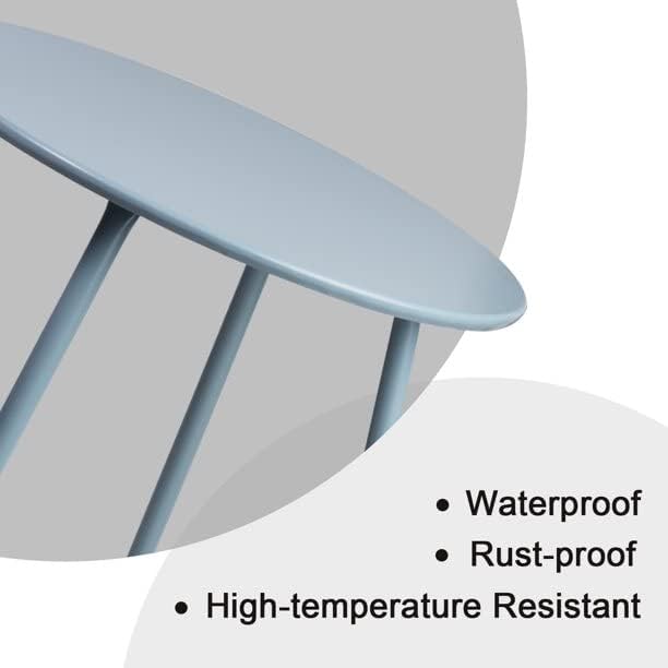 Side Table Anti-Rust Metal Outdoor End Table, Small Round Tables for Garden Balcony Yard, Blue