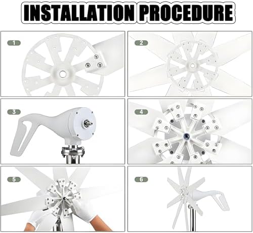 20KW Wind Turbine Generator Kit 12V 24V 48V with MPPT Controller, 8-Blade Aluminum Alloy Home Renewable Energy System for Outdoor Use