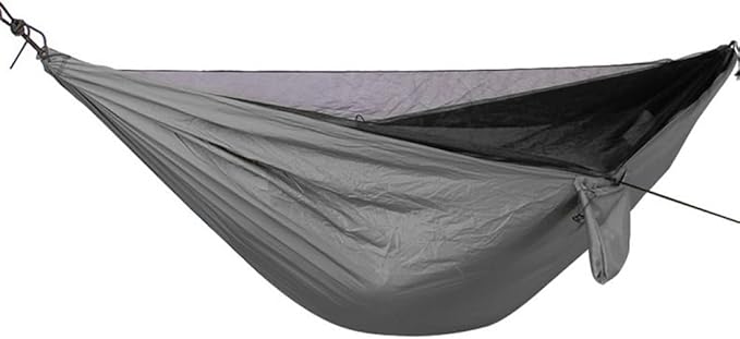 Portable Hammock Stand,hammock Frame,Elasticated, Automatic Quick-open, Ultra-light Nylon, with Mosquito Net Hammock, Suitable for Travelling and Camping(Gray), Grey