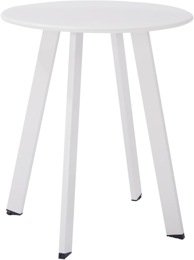 Meluvici Outdoor Patio Coffee Table Set of 2, Weather Resistant End Table, Round Nesting Tables for Living Room Balcony Office, White
