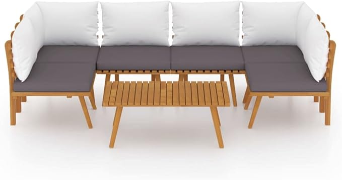 Patio Lounge Set with Cushions,Patio Furniture Sets,Patio Conversation Sets,Outdoor Furniture Sets,for Garden,Backyard,Outdoor,7 Piece Solid Acacia Wood