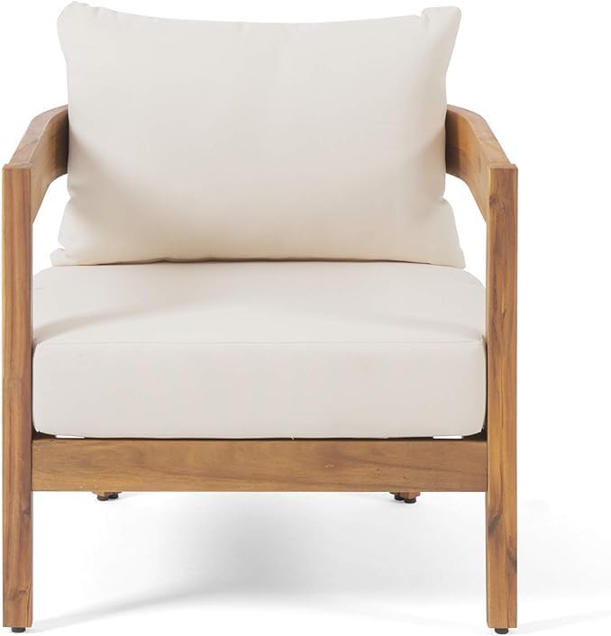 Merax Set of 2 Outdoor Acacia Wood Frame 2pcs Chairs with Cushions for Patio,Garden