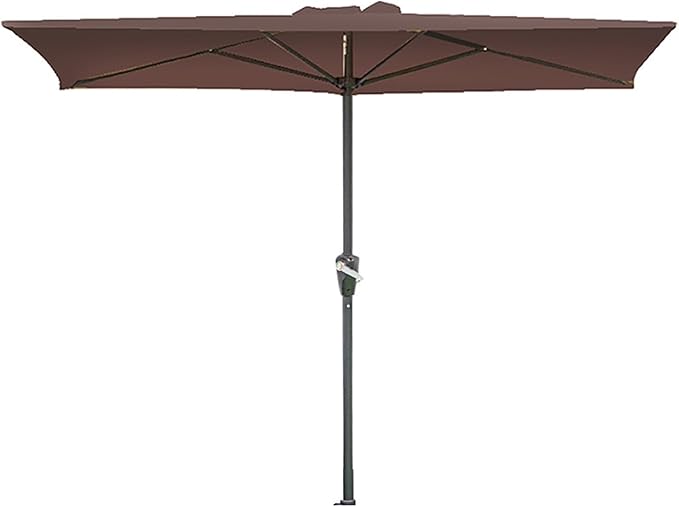 Half Rectangular Patio Umbrella, Small Half Parasol With Crank, For Cafe Wall Balcony Door Deck