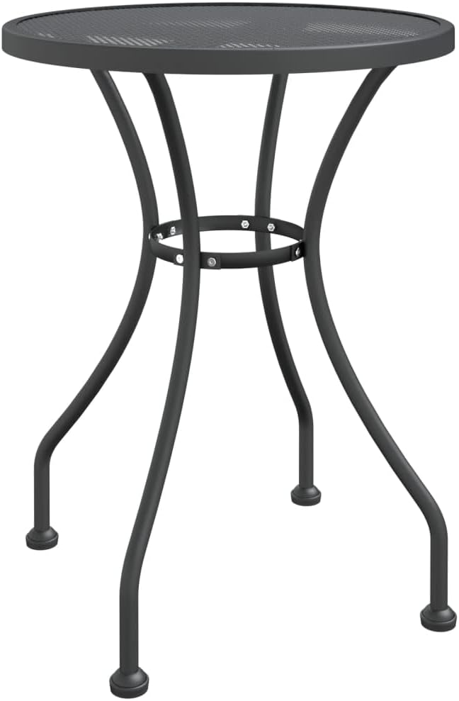 vidaXL Patio Table Patio Side Table Outdoor Coffee End Table for Patio Yard Balcony Garden Ø23.6"x28.3" Expanded Metal Mesh Anthracite
