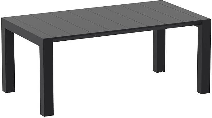 Compamia Vegas 86" Extendable Patio Dining Table in Black, Commercial Grade