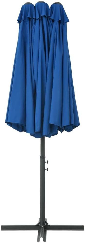 Large Outdoor Patio Umbrella with Aluminum Pole 181"x106" Blue UV Protection Sun Shade for Garden Backyard Pool Beach