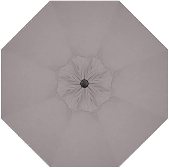 Treasure Garden Octagonal 9 ft Patio Umbrella - Outdoor Furniture Table Umbrella – Push-Button Tilt – Black Aluminum Frame (Obravia, Boulder)