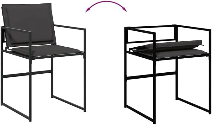 13 Piece Patio Dining Set with Cushions, Space-Saving Cube Outdoor Furniture Table and Chairs, Black Textilene Garden Dining Furniture for Backyard
